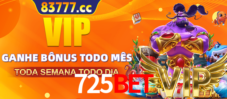 Banner promocional do 725BET oferecendo 100% de recompensas adicionais contínuas para quem fizer o login diário (Daily sign-in), com um mascote de coelho.